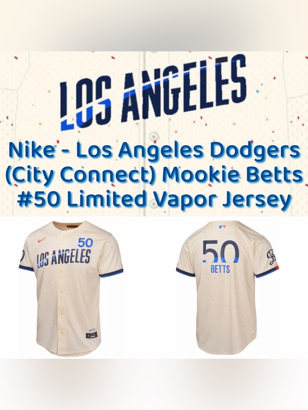 Nike - Los Angeles Dodgers (City Connect) Mookie Betts #50 Limited Vapor Jersey